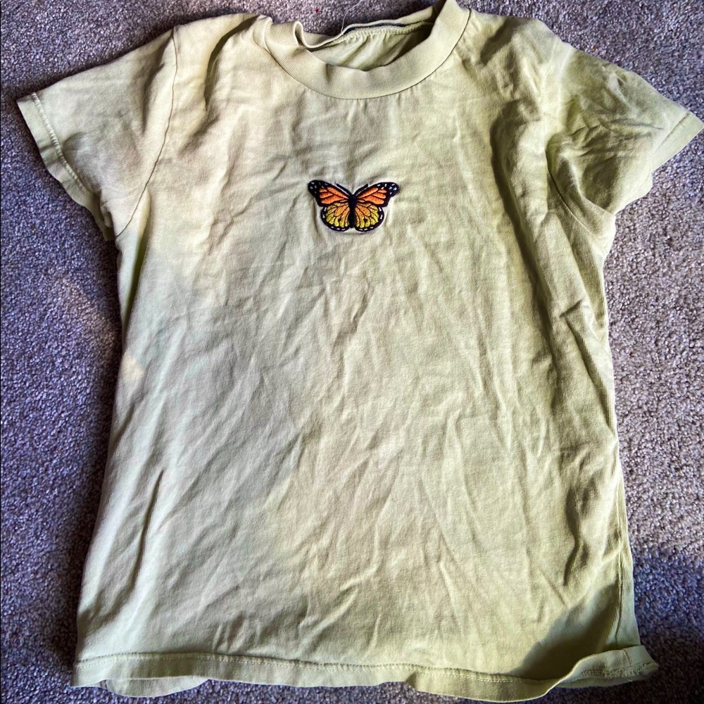 Green Brandy Melville butterfly top - Picture 2 of 3